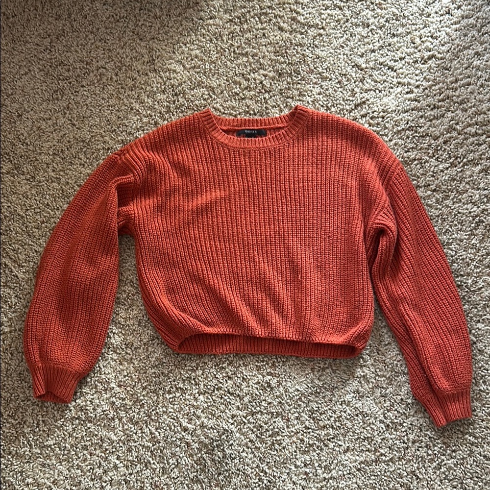 Cozy Knit Sweater - Rust Orange